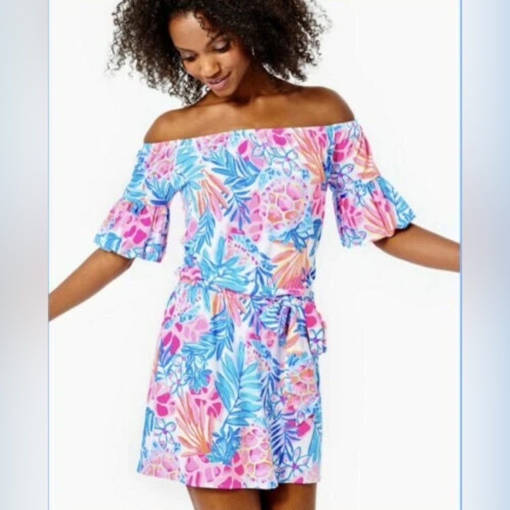 Lilly Pulitzer Samia Off-Shoulder Romper - Medium